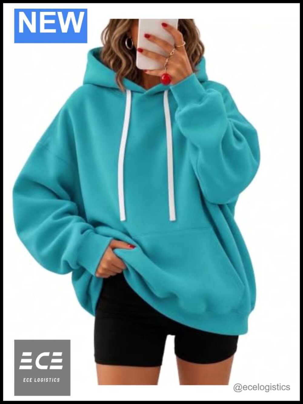 Oversized Fleece Hoodie Comfy Hooded Sweatshirt Pullover